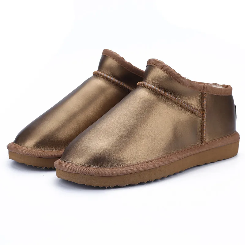 Chestnut JXANG/женские зимние ботинки в классическом австралийском стиле; зимние теплые водонепроницаемые ботильоны из натуральной кожи высокого качества; большие размеры - Цвет: Chestnut