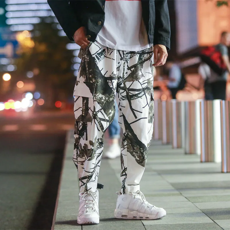 Модные мужские камуфляжные брюки-карго 2019 брюки в стиле милитари с принтом