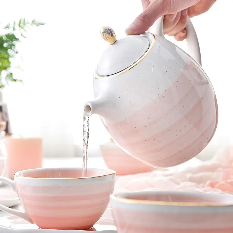 9 шт. геометрические керамические костяные чайные сервизы из Китая 1 чайник 4