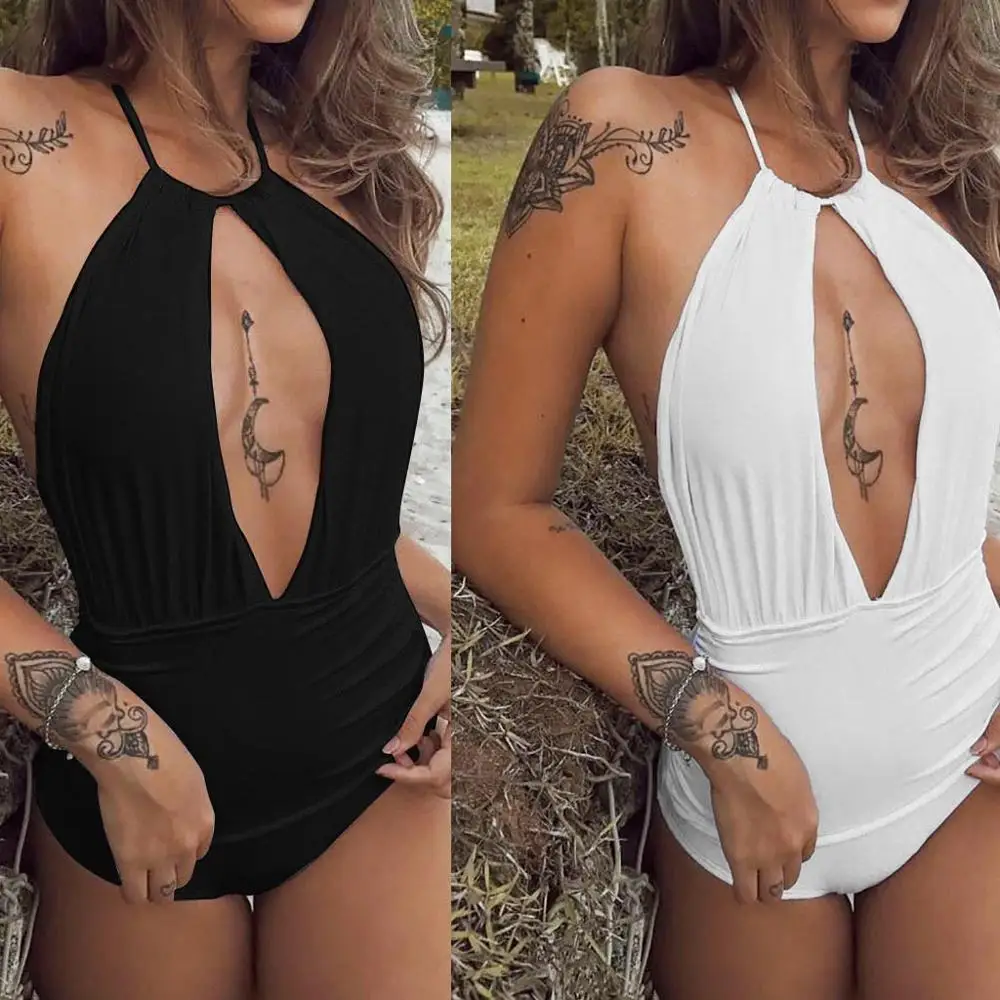 

Female Sexy Swimsuit Bikini Pure-coloured Conjoined Swimsuit Bikini Women Two Piece Swimsuit With Skirt High Cut J17#