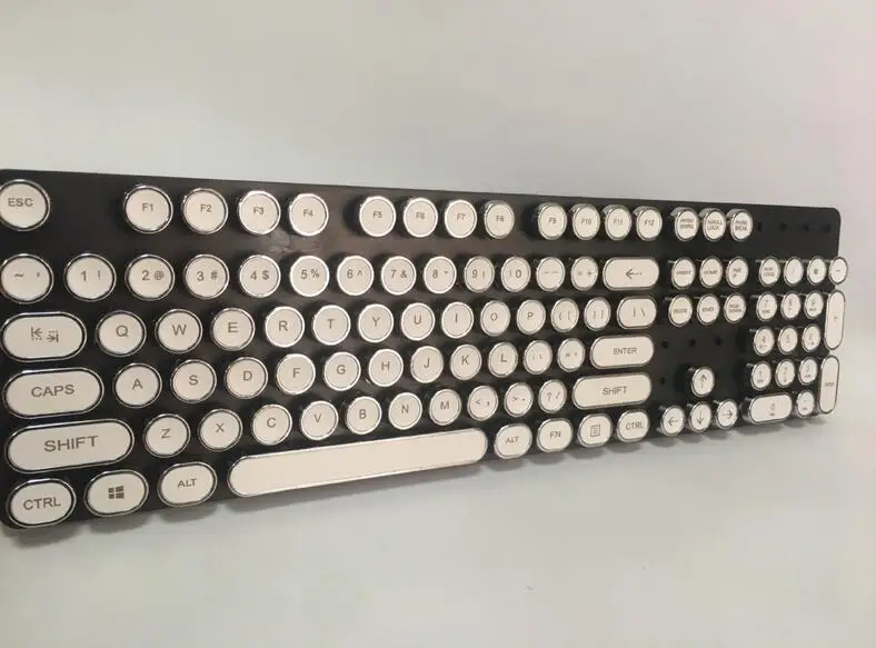 Белый DIY Keycap ретро пара панк пишущая машинка механическая клавиатура для клавиатуры 104 Стандартный ключи - Цвет: Белый