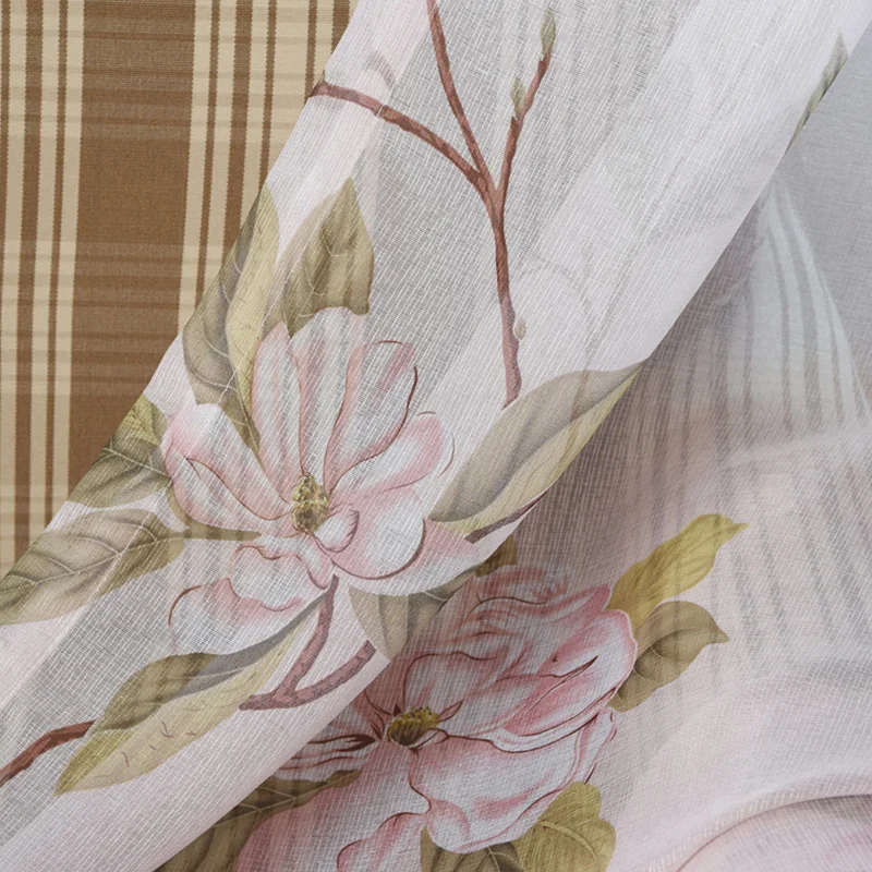 Yellow Tulle Цветочные Печатных Затемненные Окна Двери Шторы для Гостиной Спальни Детей Детская Комната Кухня Главная Декоративные Занавески, Шторы - Цвет: Yellow Tulle