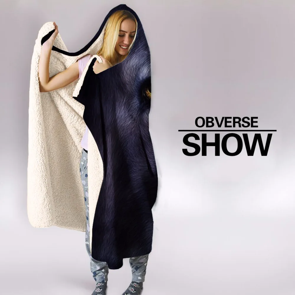 Волк глаз 3D печати с капюшоном Одеяло Диван квилт для софы чехол путешествий