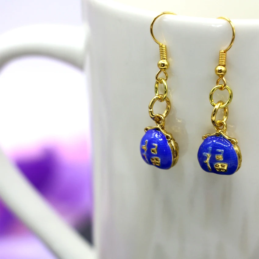 Новая мода антикварная сумка золотой цвет перегородчатая эмалированные серьги