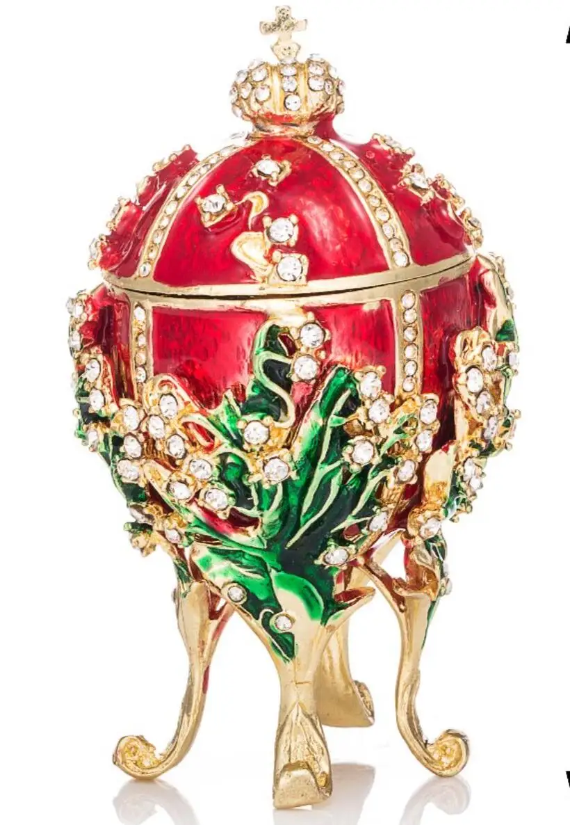 QIFU Новое поступление домашний декор Faberge яйцо 1898 ландыши копия яйца для домашнего декора - Цвет: Red