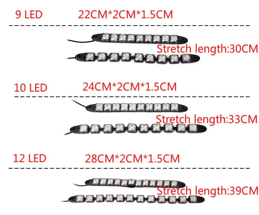 JURUS 2X 6-20 светодиодный s автомобильный COB Светодиодная лента 12 В противотуманный светильник s дальнего света DRL гибкий дневной ходовой светильник автомобильный-Стайлинг автомобильные аксессуары