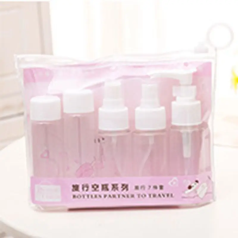 7 шт. Путешествия Косметика контейнер бутылка набор Pro путешествия мыть мешок