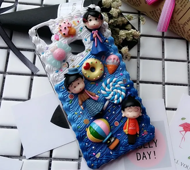 Чехол сделай сам для samsung note 8/9/10 plus 3D Chibi Maruko chan чехол телефона galaxy s7edge s8/9 + ручной