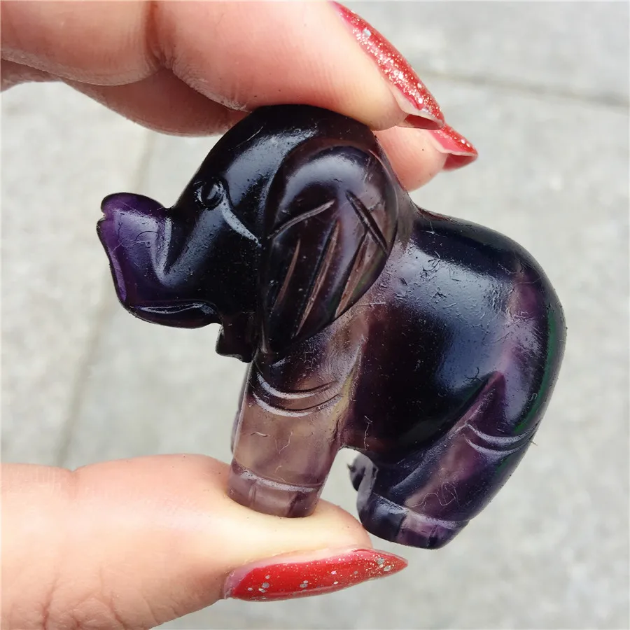 1 шт. декоративная статуя слона из флюорита|Камни| |