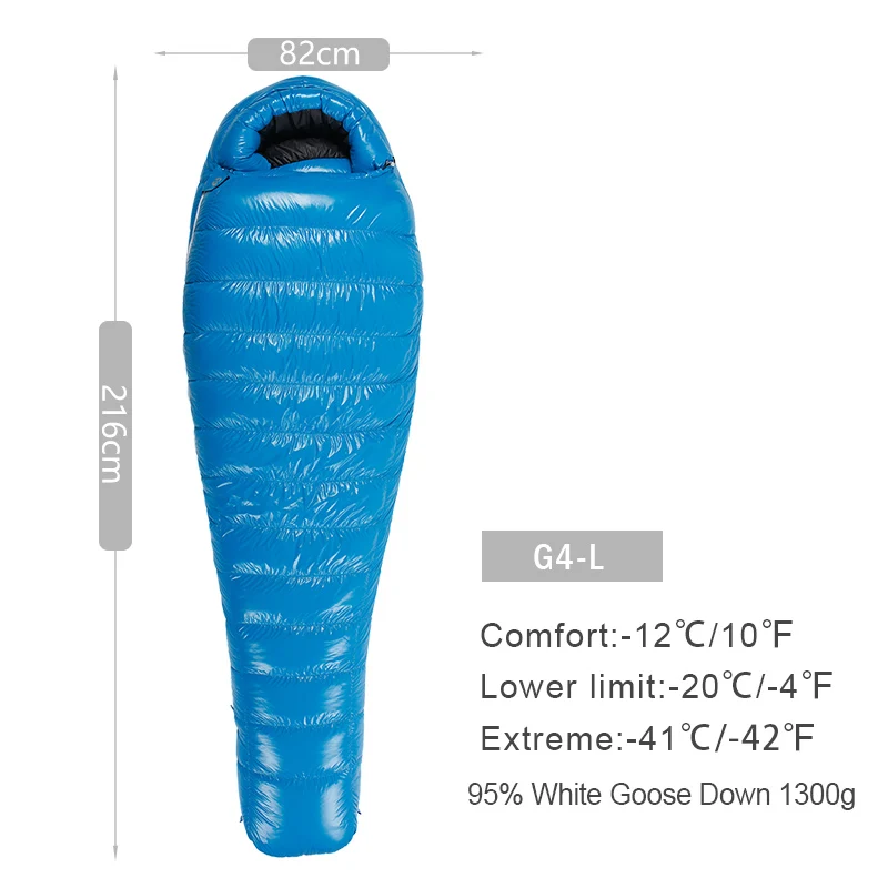 G4 Blue Long AEGISMAX G4 серии зимняя уличная теплая палатка 800FP белый гусиный пух спальный мешок - Цвет: G4 Blue Long