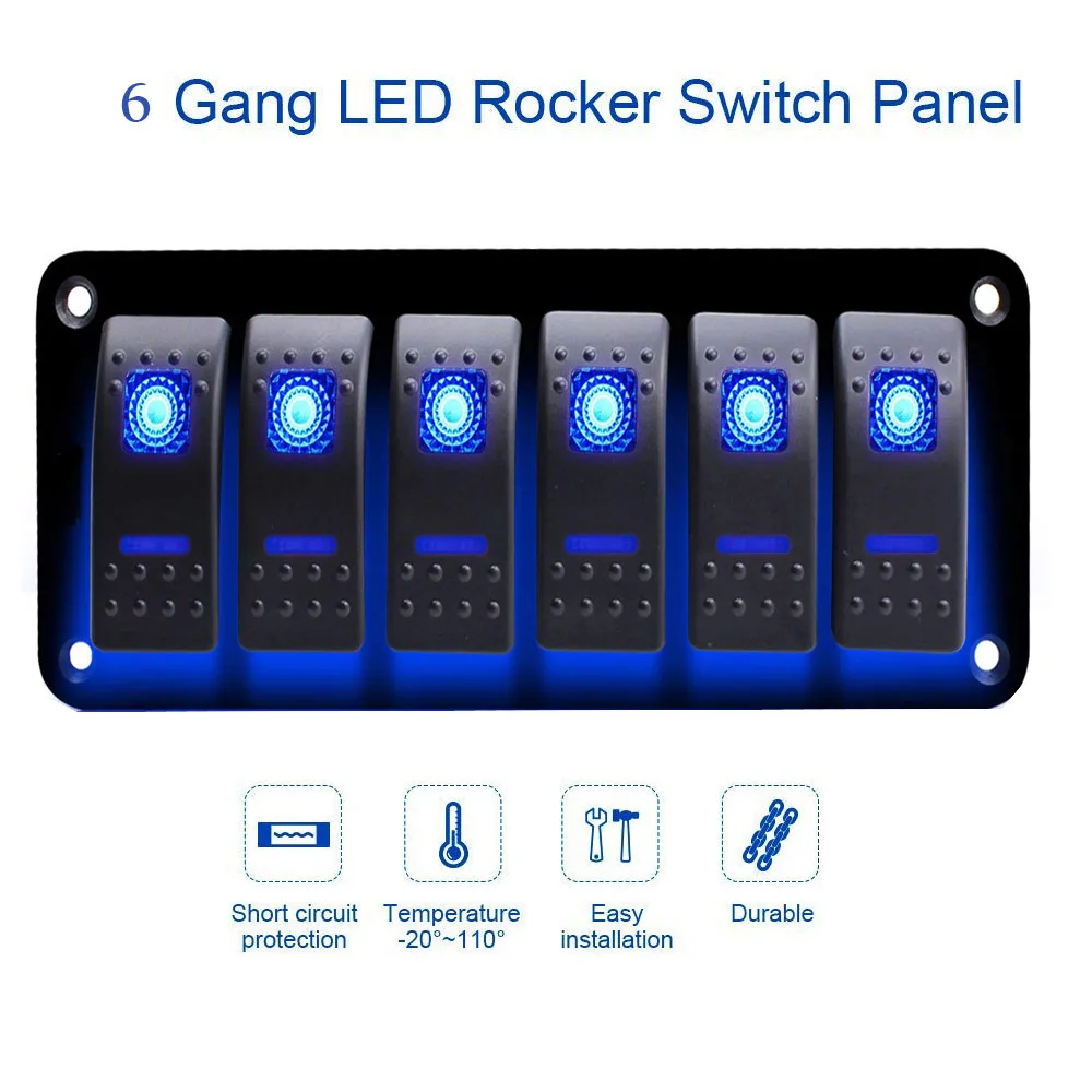 3 \ 6 Gang Водонепроницаемый LED Кулисный Переключатель Панель автоматический