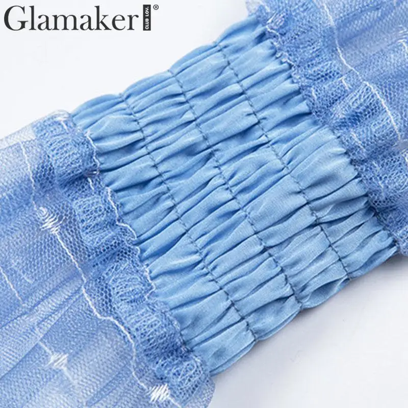 Glamaker, сетчатый прозрачный укороченный топ с квадратным воротником, женский сексуальный топ с открытой спиной и оборками, летняя повседневная женская уличная одежда, вечерние Клубные cami