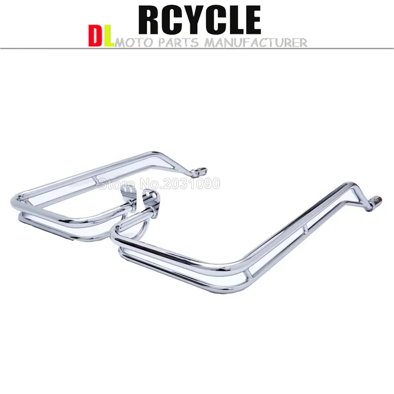 Хромированная мотоциклетная Сумка седло с двойным бортом комплект для крепления