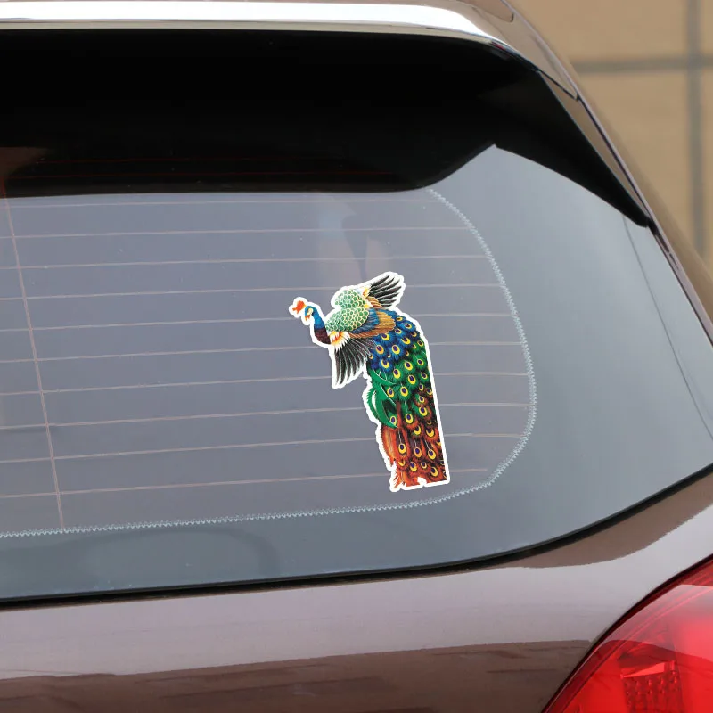 YJZT 9.6*16.1CM Fashion Birds Peacock Decor Car Sticker Silhouette Accessories Personalized Graphic 11A0032 | Автомобили и