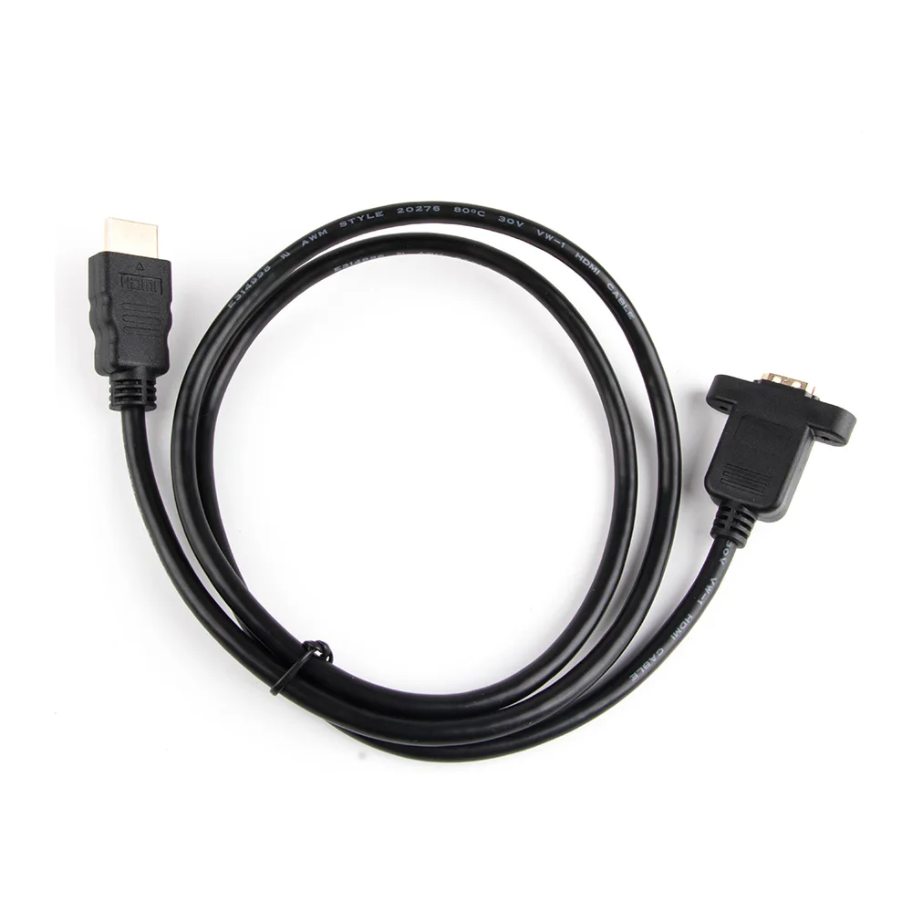 Позолоченный HDMI Удлинительный кабель штекер-гнездо с винтовым панельным