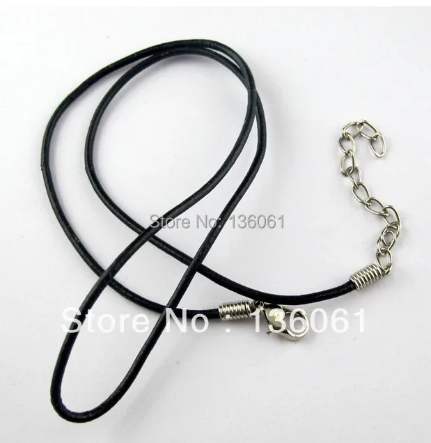 Модная винтажная черная кожа с застежкой Длинная цепочка на шнурке массивное