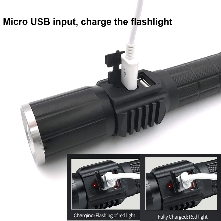 T6 тактический Ультра яркий фонарик высокой мощности перезаряжаемый
