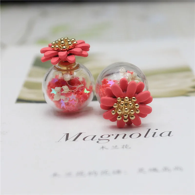 Женские двойные серьги гвоздики с бусинами элегантные цветами 2019|jewelry earring