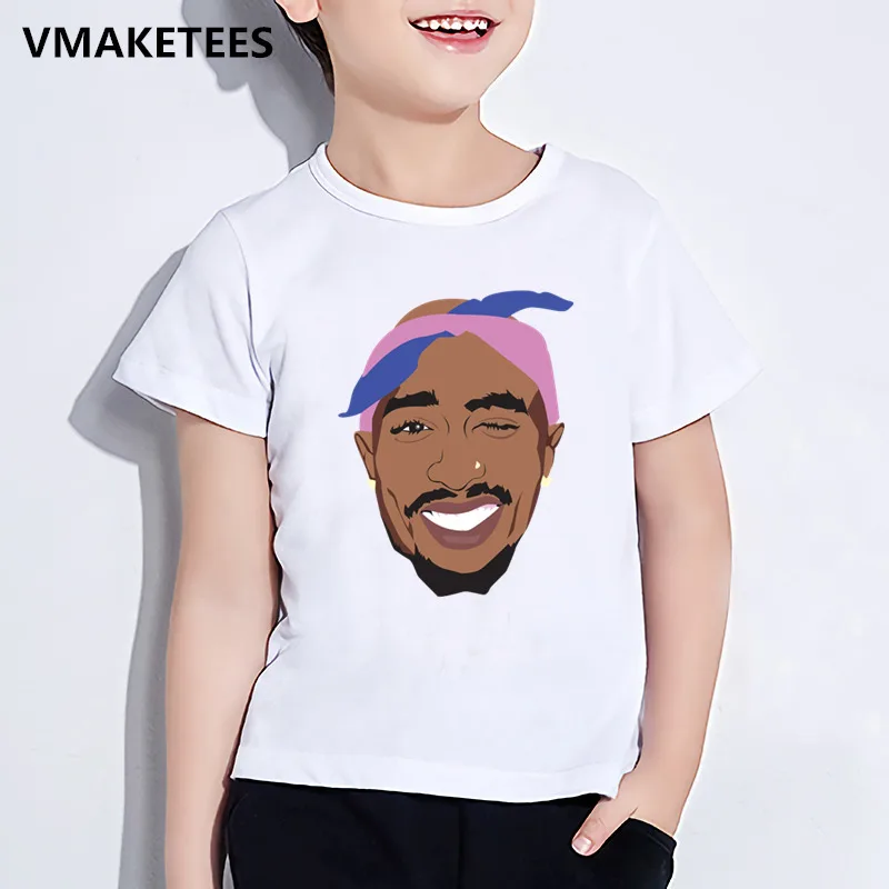 HKP287H Детская футболка с принтом «Тупак 2pac» в стиле хип-хоп Детская летняя футболка с короткими рукавами для мальчиков и девочек забавная повседневная одежда для малышей HKP287 - Цвет: HKP287H