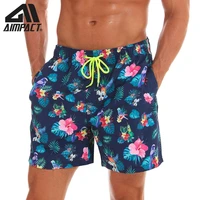 aimpact mens board flower quick dry summer beach swim hybrid shorts fashion surf hawaii mesh lining liner trunks am2199