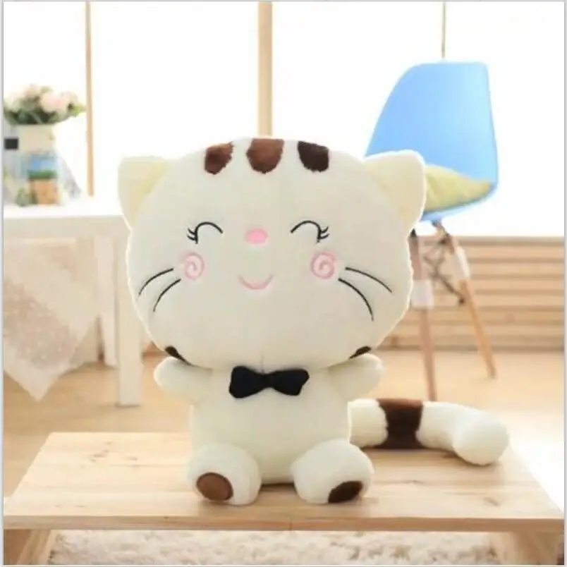 1 шт. 40 см Милая улыбающаяся кошка с большим лицом мягкие плюшевые игрушки куклы
