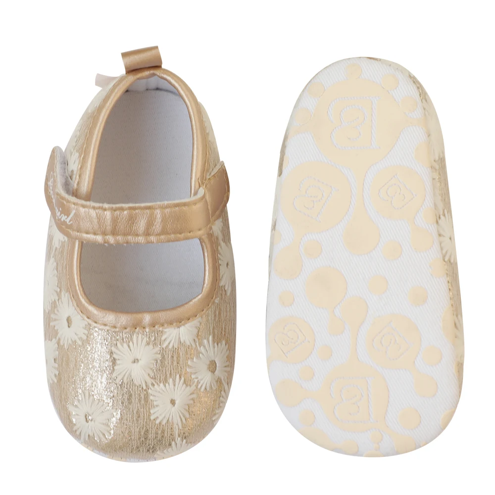 0-18 months Baby Girl Footwear First Walker Shoes Infant Flowers Shoe Soft Soled Anti-Slip Prewalkers Embroidered Floral |