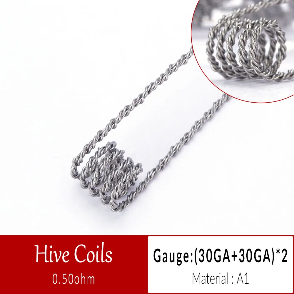 Катушки отец 10 шт./кор. Alien Clapton Flat Twisted Fused Clapton с сопротивлением Quad Тигр нагрева электронная сигарета провод готовые катушки - Цвет: Hive Coil