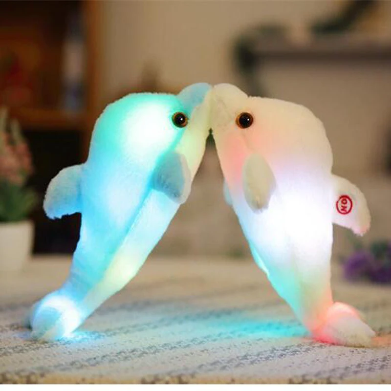 32 см Милая креативная светящаяся плюшевая игрушка кукла Дельфин светодиодная