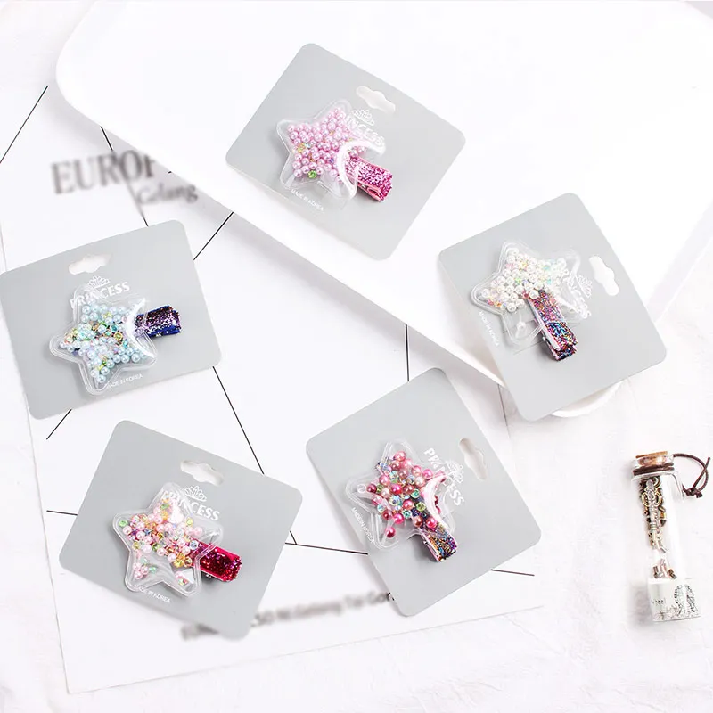 Перламутровые заколки для волос для девочек; яркие цвета; снежные детские заколки; 1 шт.; заколки для волос с блестящими пайетками; 29 цветов; заколки для волос с короной и звездой