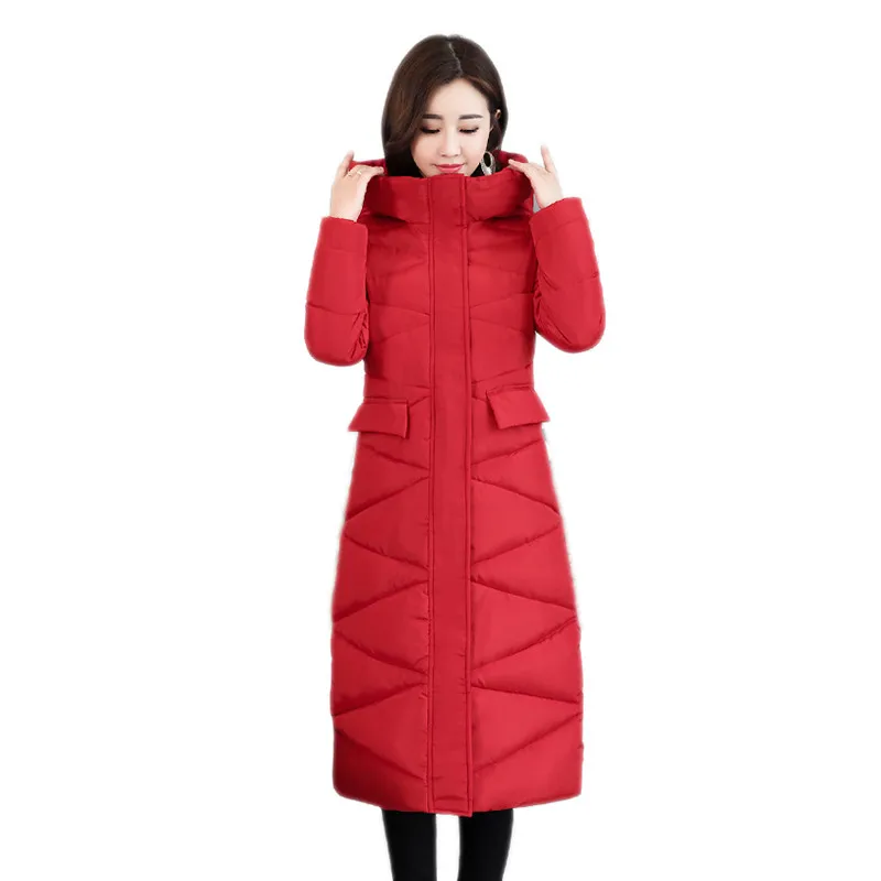 Женская куртка новинка зимы 2018 облегающая утепленная верхняя одежда выше колена