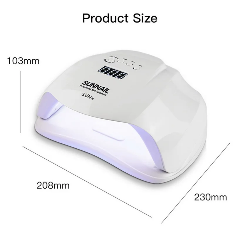 54 Вт лампа для отверждения с нижней лампой ногтей ЕС вилка УФ светодиодная сушки