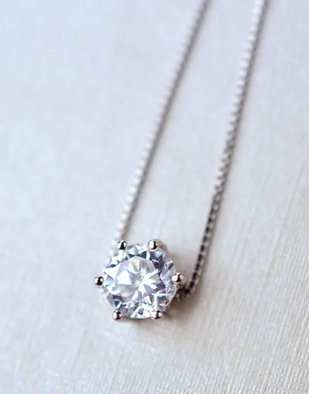 XIYANIKE 925 пробы Серебряное ожерелье шесть когтей AAA CZ мозаичный Циркон колье ожерелье для женщин колье подарок на день Святого Валентина VNS8004