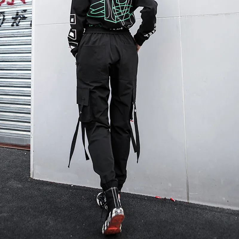 Весна-лето уличная одежда брюки-карго женские повседневные джоггеры черные