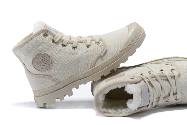Palladium Pampa плюшевая теплая Повседневная парусиновая обувь ковбойские зимние Туфли без каблуков Для мужчин Военная Униформа армия тактический Ботильоны Zapatos de Hombre