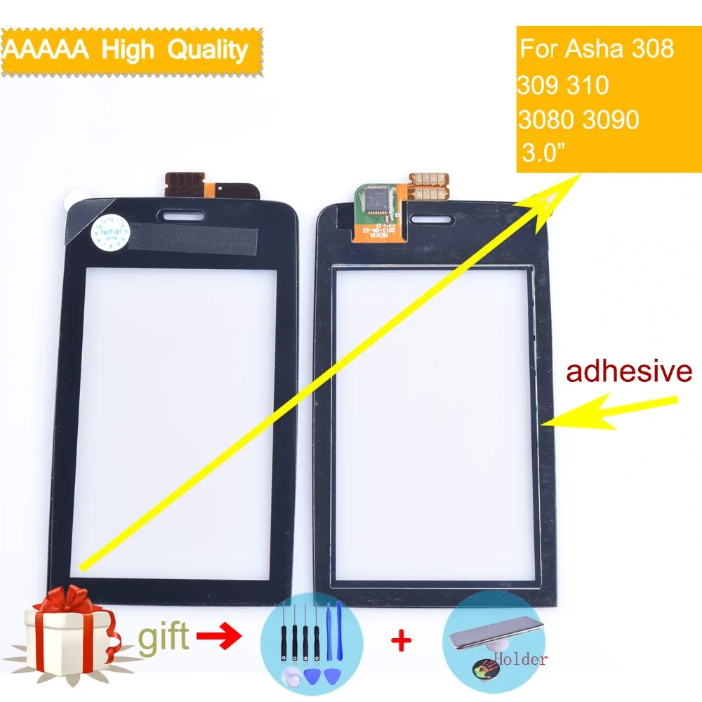 Для Nokia Asha 308 309 310 3080 3090 N308 Сенсорный экран сенсорный Панель Сенсор окрашенные