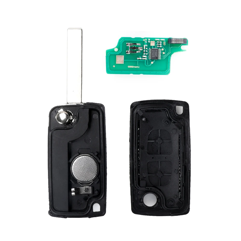 VDIAGTOOL складной Автомобильный ключ с 2 кнопками для Peugeot 207 307 308 3008 407 433 МГц PCF7961 HU83
