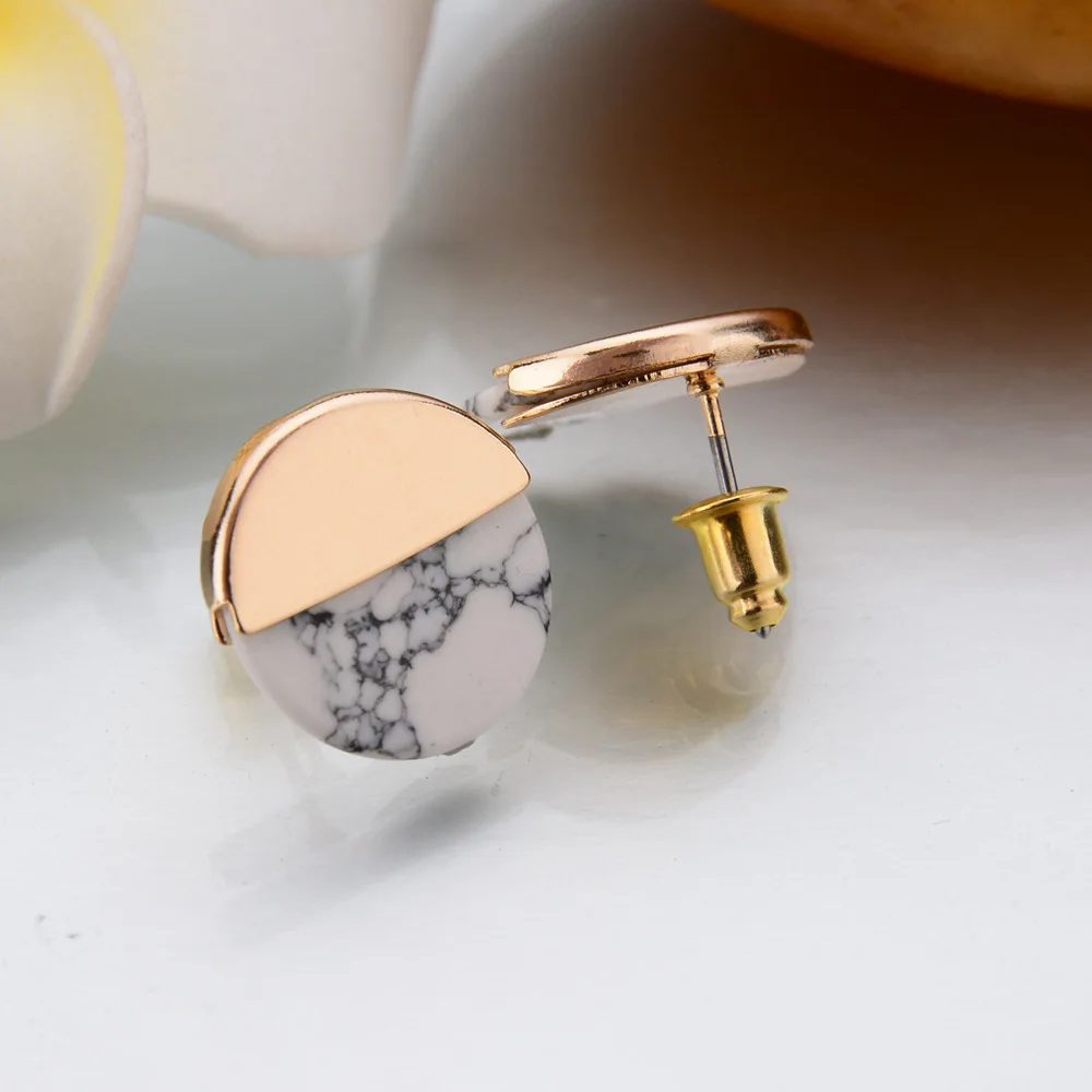 Vintage Round Stud Earrings Edition Simple Geometric Retro Circular Turquoise Earring | Украшения и аксессуары