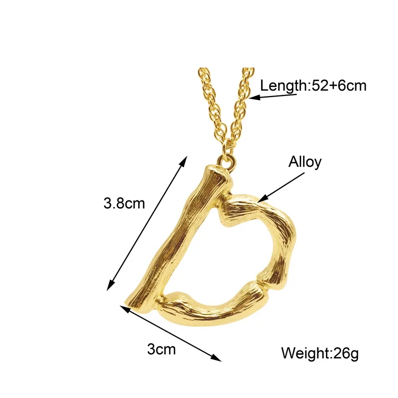 Ожерелье женское из бамбука ожерелье с надписью 26 инициалов A-Z | Украшения и