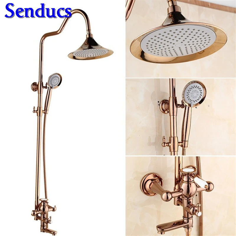 Набор для душа Senducs из розового золота качественный латунный Смеситель ванной