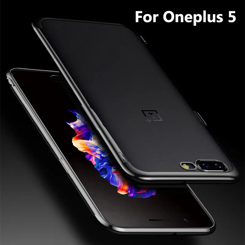 Чехол для Oneplus 5 One Plus с цветным покрытием Прозрачная силиконовая Мягкая задняя