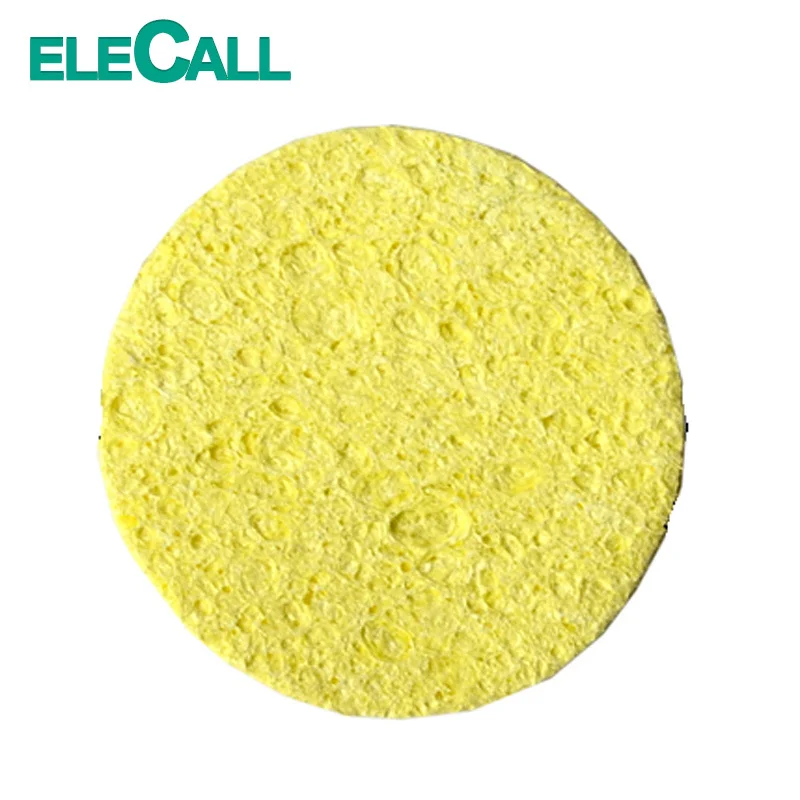 

ELECALL 50pcs/Set High Temperature Enduring Round Shape Electric Welding Soldering Iron Cleaning Sponge Yellow Hot New Arrival