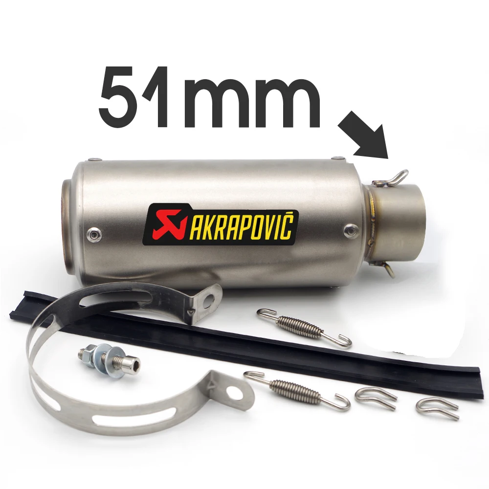 Akrapovic выхлопной мотоцикл выхлопной дБ killer 51/61 для honda VT 750 yamaha r1 выхлопной honda cb 500f honda goldwing yamaha tmax - Цвет: C Sticker 51mm