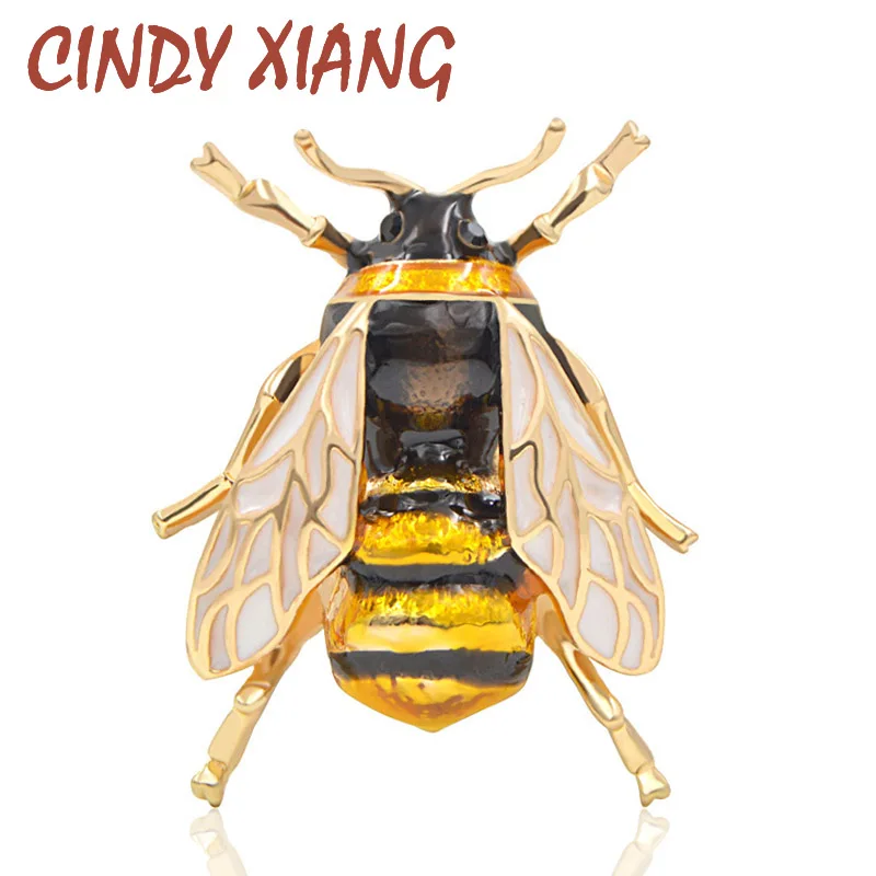 Яркая брошь унисекс в форме пчелы CINDY XIANG, милое украшение в виде насекомого с эмалью для платья, рубашки, отличного качества, доступно в 2 цветах