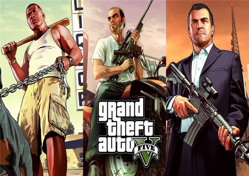 Grand Theft Авто постеры игры наклейки на стену с белым покрытием бумага печатает Высокое разрешение украшение дома гостиная спальня бар