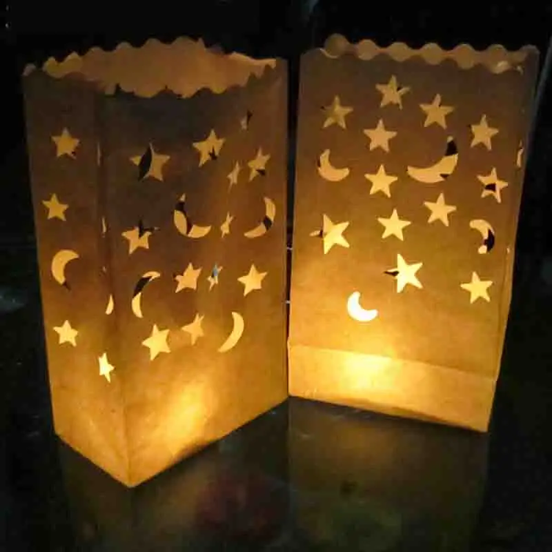 10 шт./партия 1" 25 см Белый Бумажный Фонарь Свеча Сумка светодиодный свет Lampion Сердце DIY шаблон для дня рождения для вечеринки, свадьбы, торжества Декор