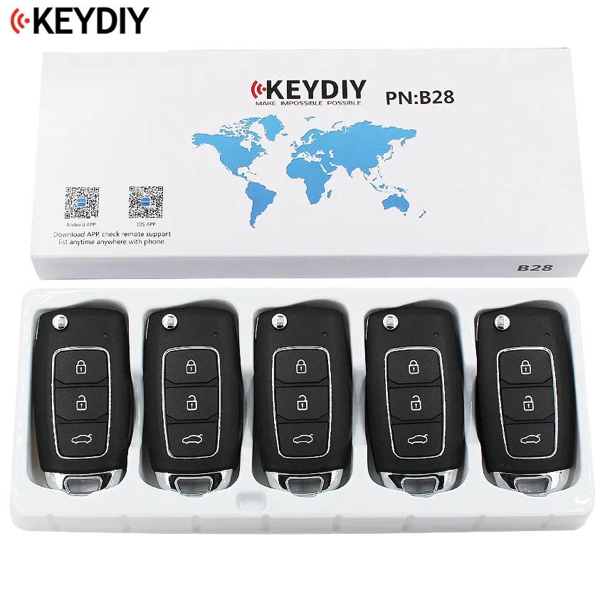 5 шт./лот, KEYDIY 2+ 1 кнопки универсальный пульт дистанционного управления ключ b-серии B28 для KD MINI KD900 KD900+, URG200 KD-X2
