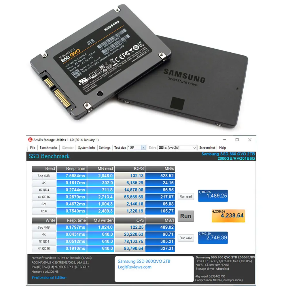 Samsung 1 ТБ 4 ТБ SSD 860 QVO SATA3 6 ГБ/сек. 2,5 дюймов твердотельный диск Жесткий диск Ноутбук Настольный диско Дуро 1T 2T 4T