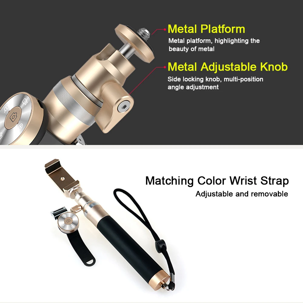 Bluetooth палка для селфи Выдвижная ручной монопод + Клип держатель затвора Пульт