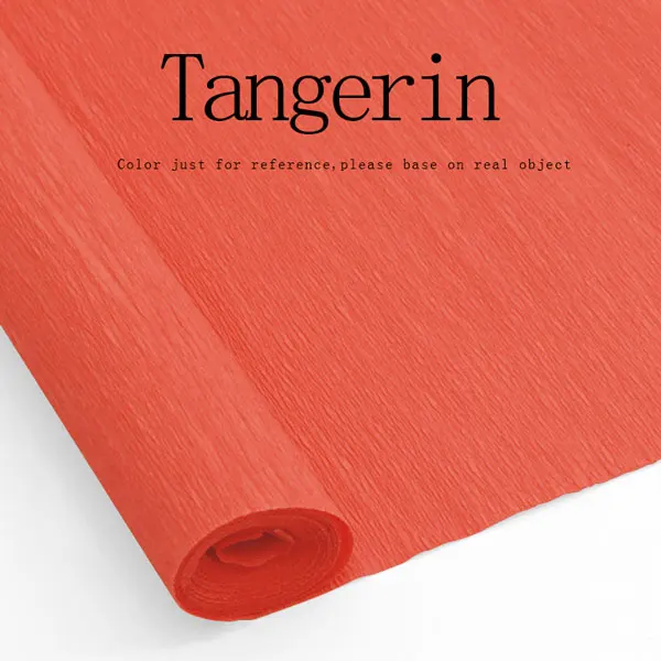 Tangerine Color 50 см* 250 см Дети DIY морщин бумага оберточная бумага украшения оригами цветок Скрапбукинг креп бумага - Цвет: Tangerine Color