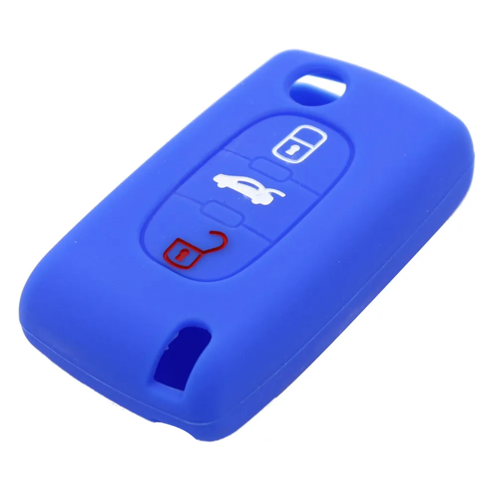 Силиконовый чехол KEYYOU для дистанционного ключа с 3 кнопками защитный Peugeot 206 208 207